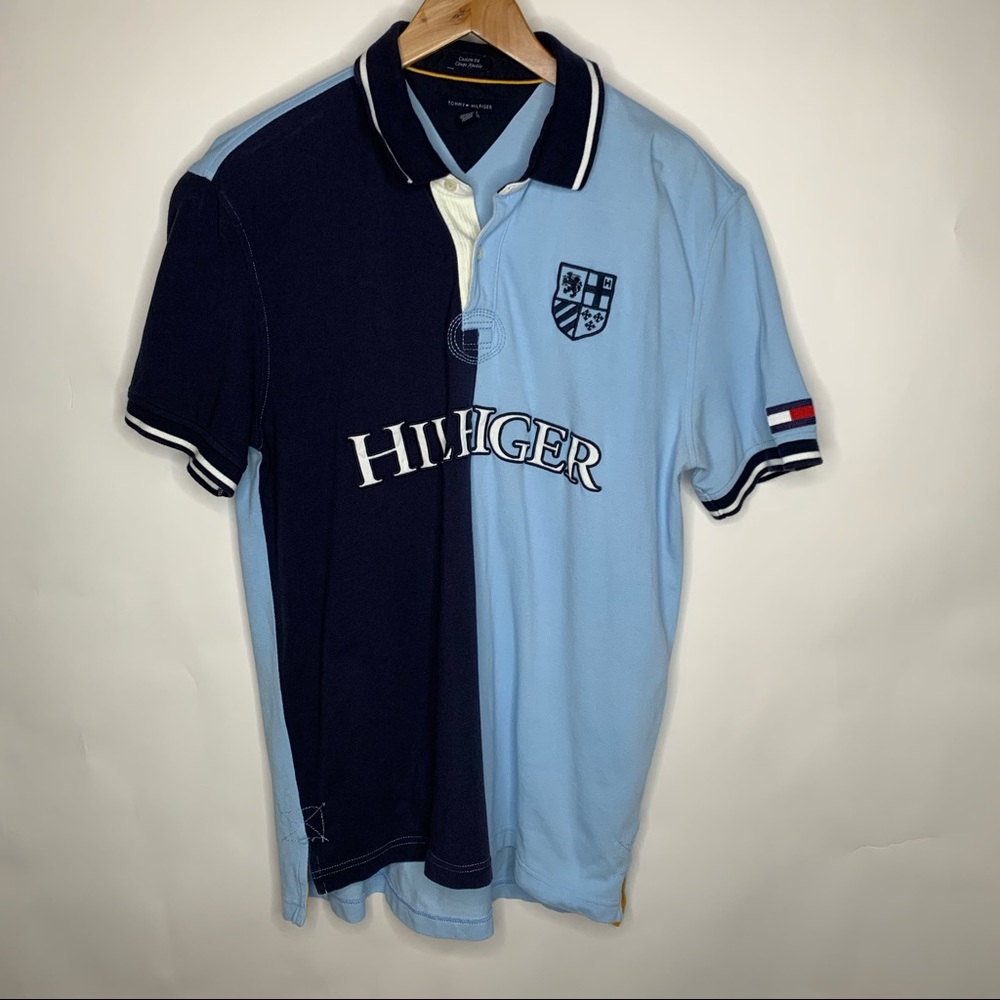 Tommy Hilfiger Blue Colorblock Polo Shirt XL